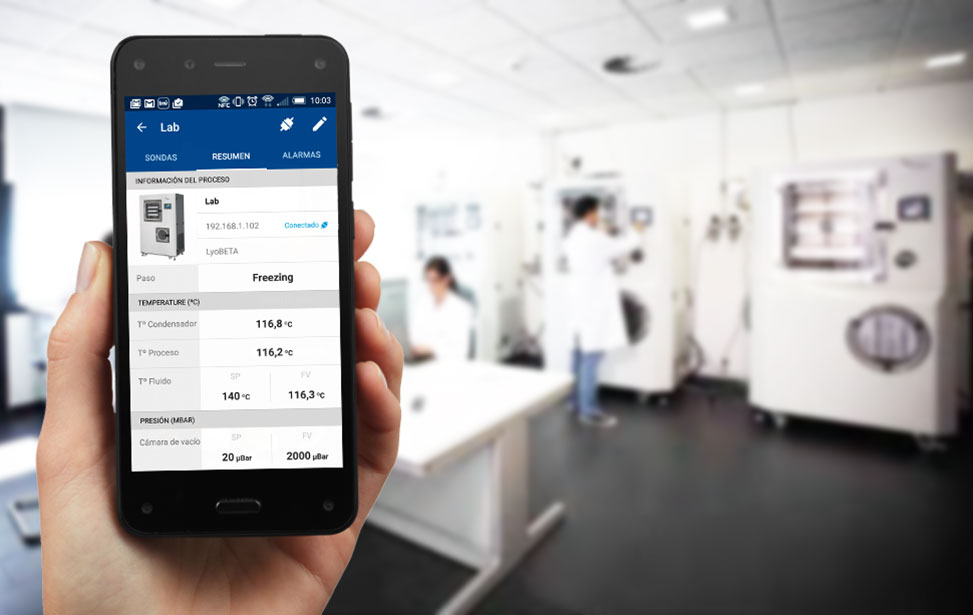 App de comunicación y monitorización en tiempo real, para optimizar la gestión de eventos e incidencias de los dispositivos de liofilización LyoBETA.